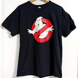 Ghostbusters Glow Tee L | 80s Retro Movie Shirt | Halloween Black Light Graphic